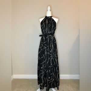 Black Patterned Maxi Dress